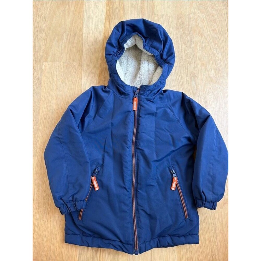 Mini Boden boys navy Sherpa lined winter coat size 3 - 4 years